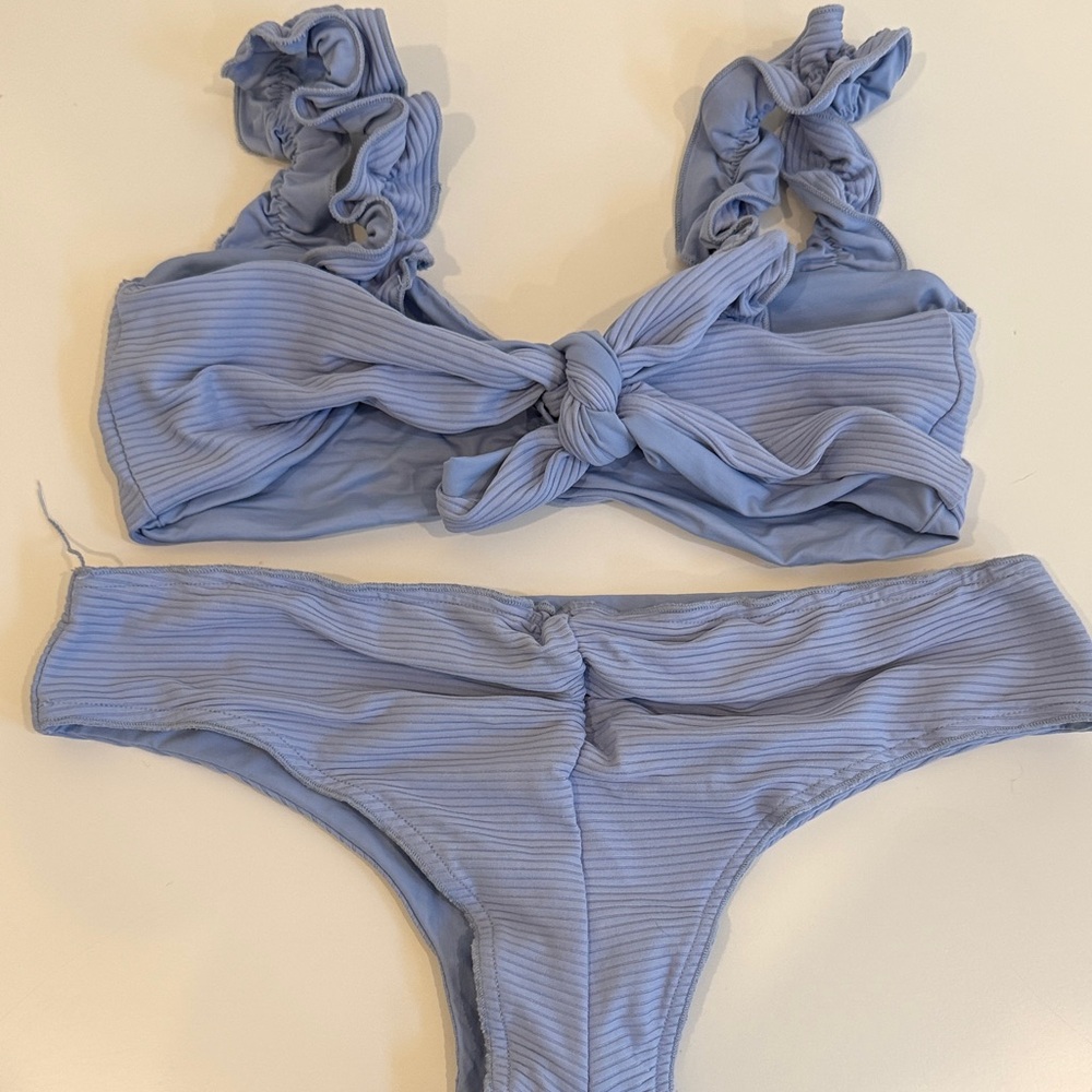 Blue Ruffled Bikini Set - Picture 2 of 2